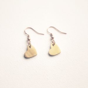 gold heart earrings